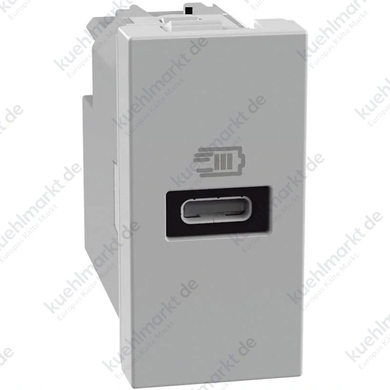 Bticino MatixGO 20W USB-Ladegerät mit 1 Typ-C-Anschluss grau JG4192C