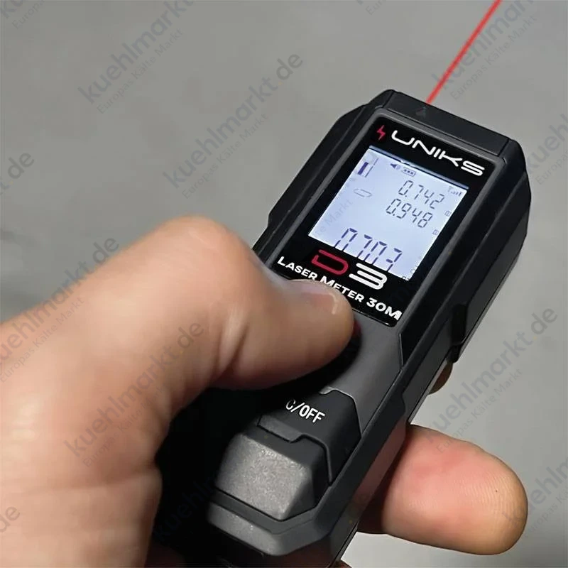 Uniks Laser Meter 30 Meter mit Pythagoras-Satz D3