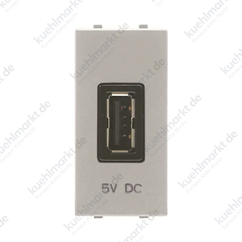 Abb Zenit USB-Steckdose N2185.2 PL Typ A 2A 1 Modul Silber Z1161PL