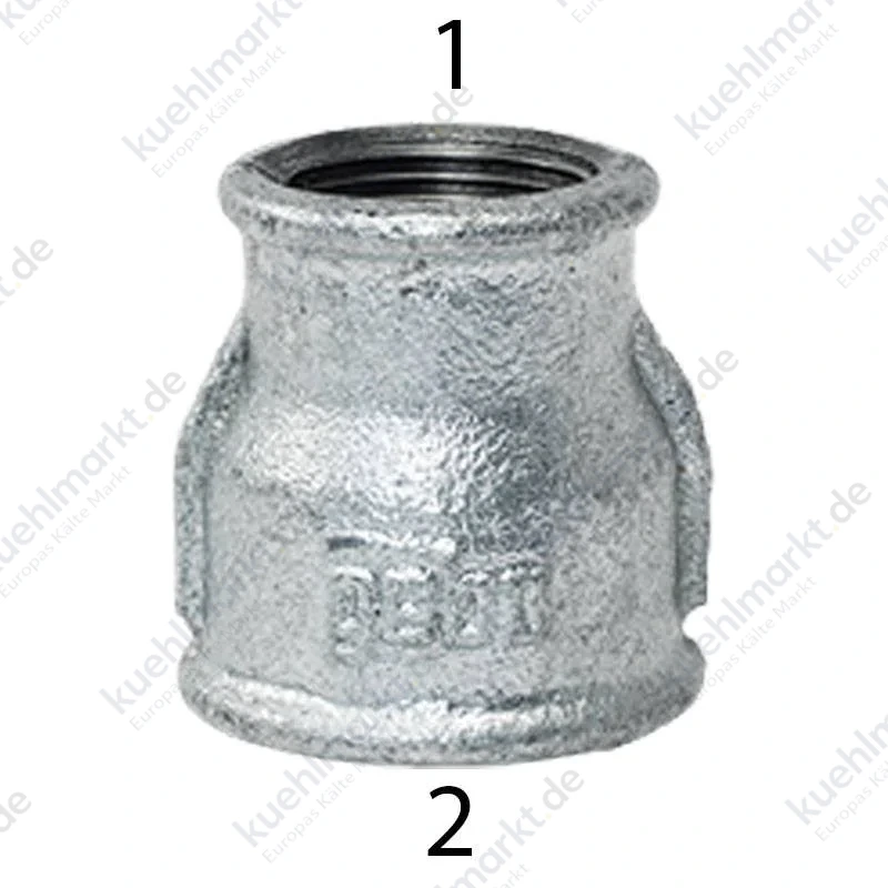 Gebo Temperguss-Reduziermuffe mit Gewinde I/I 1 1/2 x 1 1/4 240-33G
