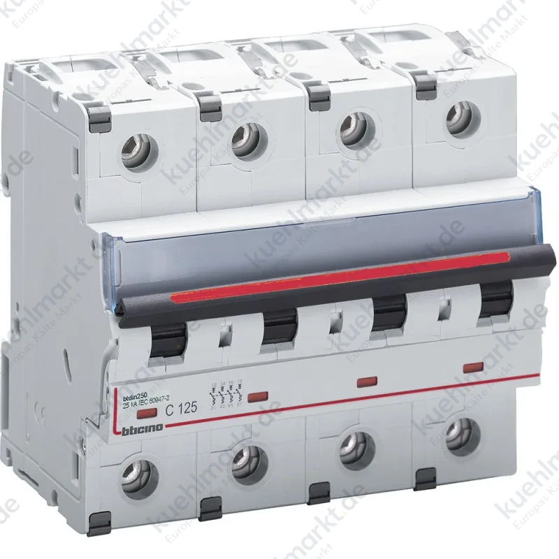 Bticino Leitungsschutzschalter 125A 25KA 4P Kurve C FV84C125