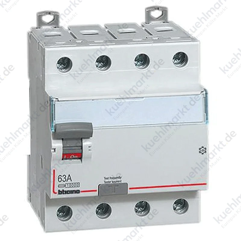 Bticino Fehlerstrom-Schutzschalter 4-polig 63A 30mA Typ A 4 Module G743A63