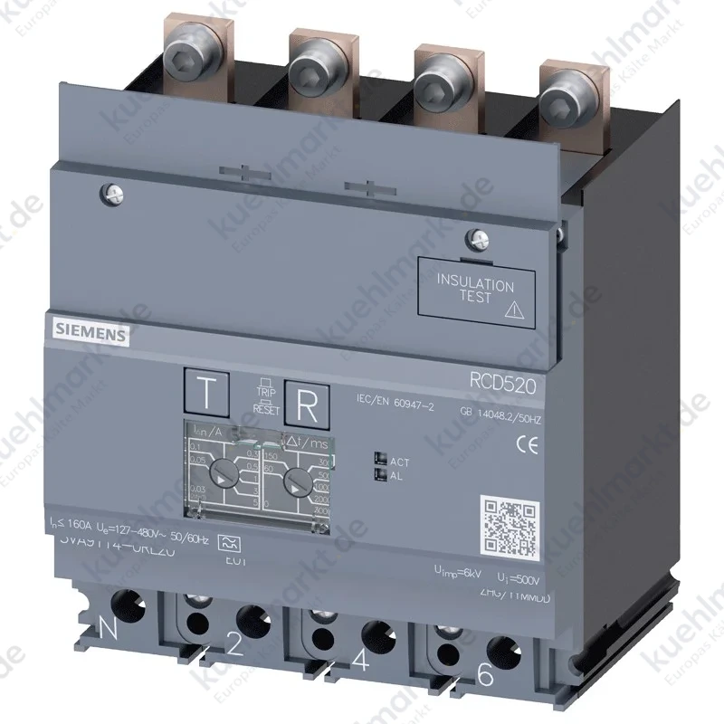 Siemens 160A Typ A 4P Differenzstrom-Schutzgerät 3VA91140RL20