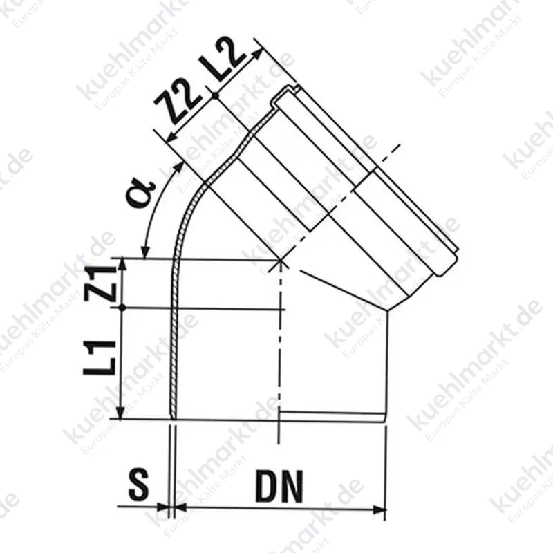 Redi Bogen 67 30 Grad A/I Durchmesser 100 mm schwarz PVC 07210P8
