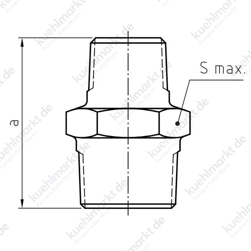 Atusa Sechskant-Verschraubung für Rohre A/A 1/2 x 3/8 Gusseisen 24505032