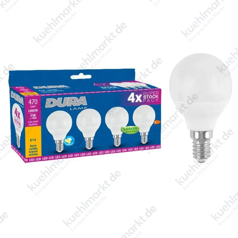 Duralamp LED-Glühbirnen 5W mit E14 Sockel 3000K 4 St. CP45W-4