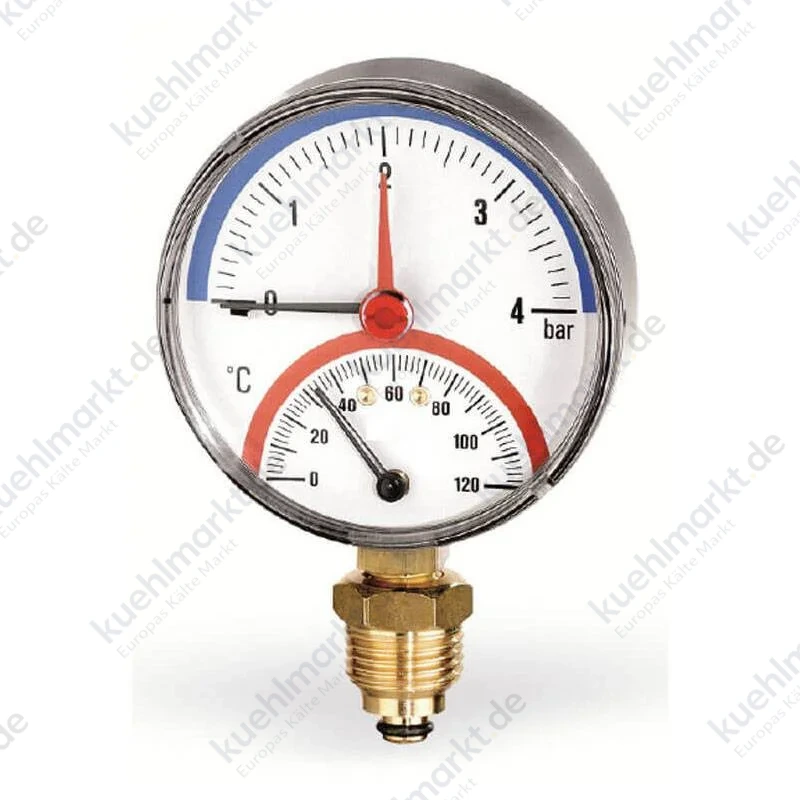 Watts Thermomanometer TIRM-ABS 80 0-4 bar 0-120 °C radialer Anschluss PL4204BD03
