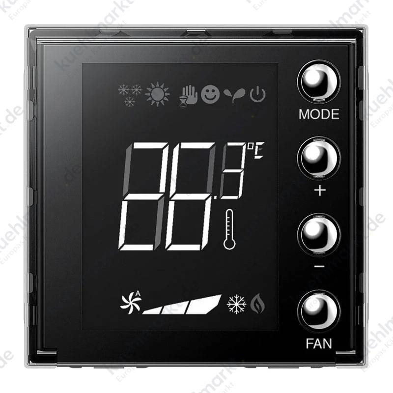 Bticino Unterputz-Thermostat für MyHome mit beleuchtetem Display, 2-modulig H4691