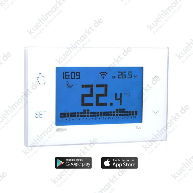 Vemer Wi-Fi Touch Screen Uhrenthermostaste TUO für den Einbau VE772000