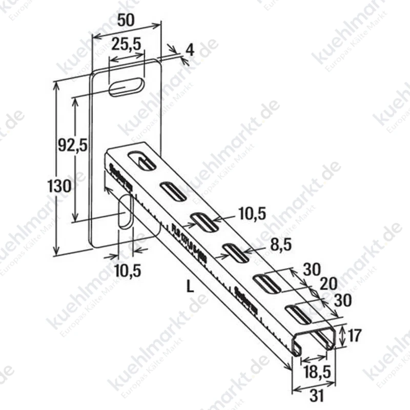 Fischer Auslegerkonsole Kabelrinne ALK 31/17 Stahl 200 mm 00538738