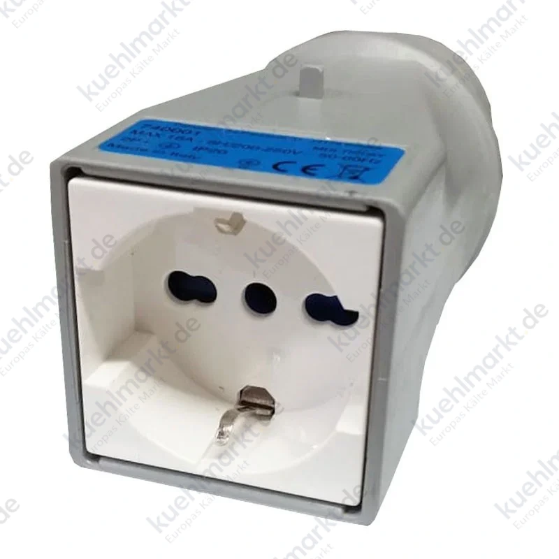 Palazzoli CEE-Industrieadapter 2P+E-Stecker und Schuko-Steckdose
