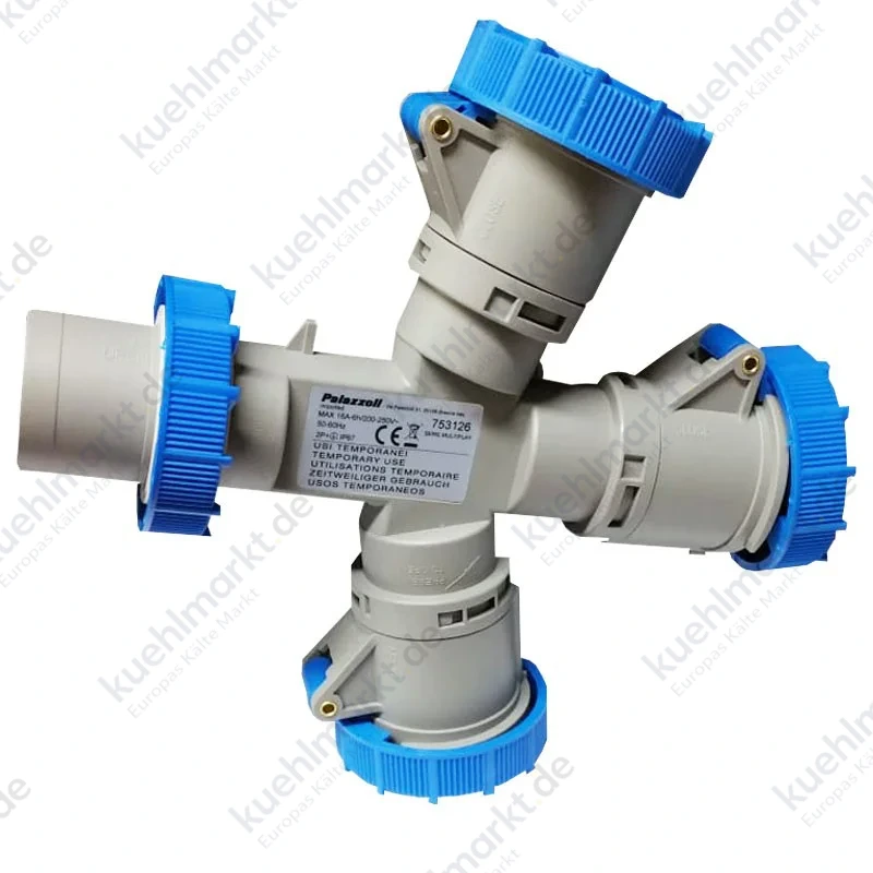 Palazzoli CEE-Industriemultiplikator 2P+E-Stecker und 3 2P+E-Steckdosen