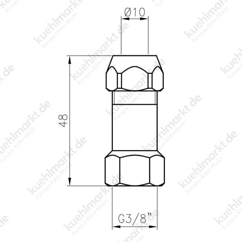 Porta e Bini Plus Line Verlängerung für Mischer I 3/8 D 10 mm 00284CR