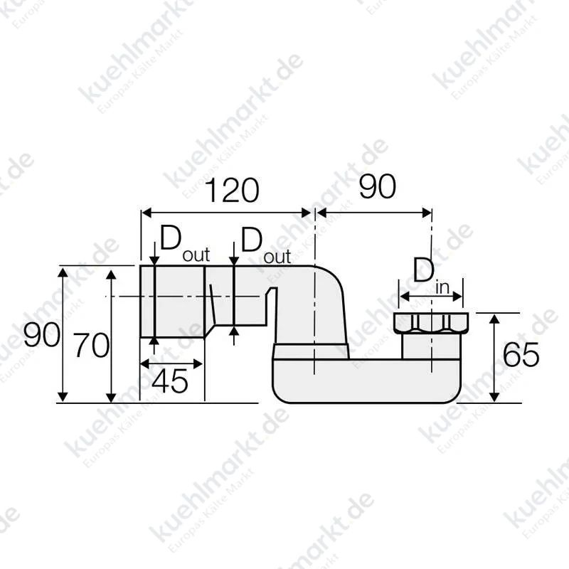 Valsir Geruchsverschluss Badewanne mit Mutter D 40/50 mm Anschluss 1 1/2 VS0700144