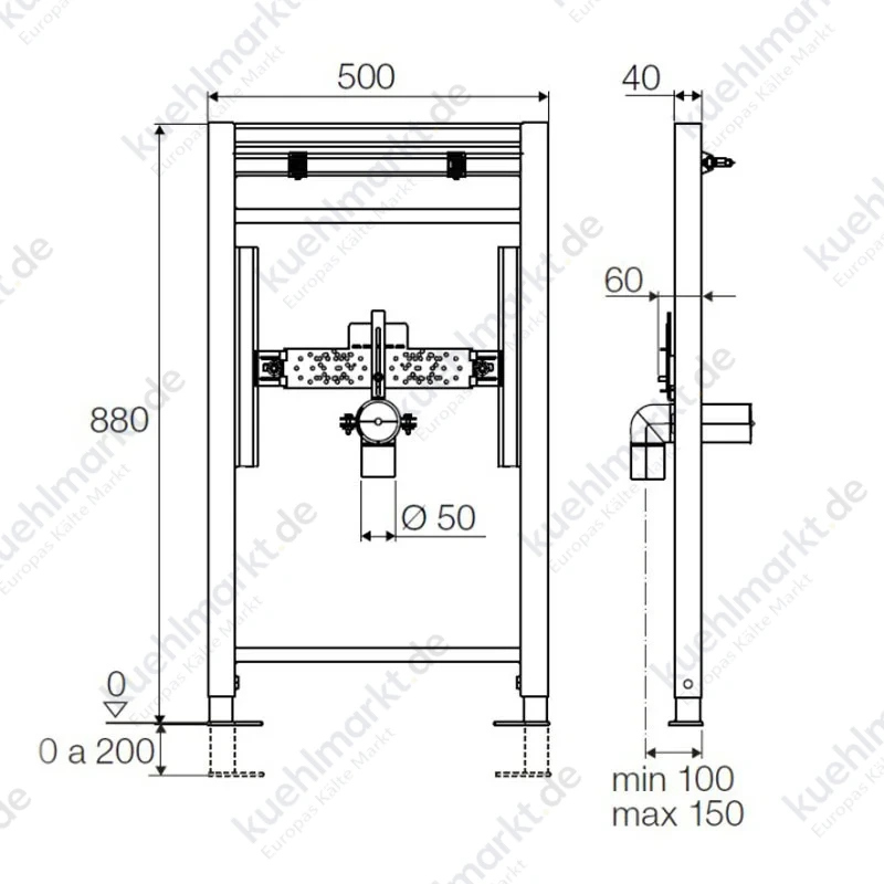 Valsir Block H880 Installationsmodul Hängendes Waschbecken VS0857014