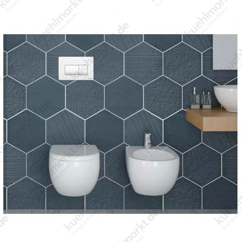 Valsir Tropea Weiß VS0871301 mechanische WC-Betätigungsplatte mit zwei Tasten