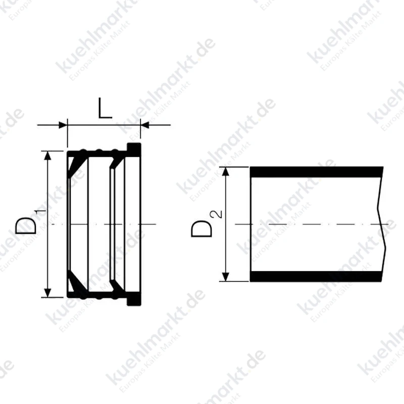 Valsir Gummischelle PP3 D 50 x D 36-40 mm L 22 mm VS0523011