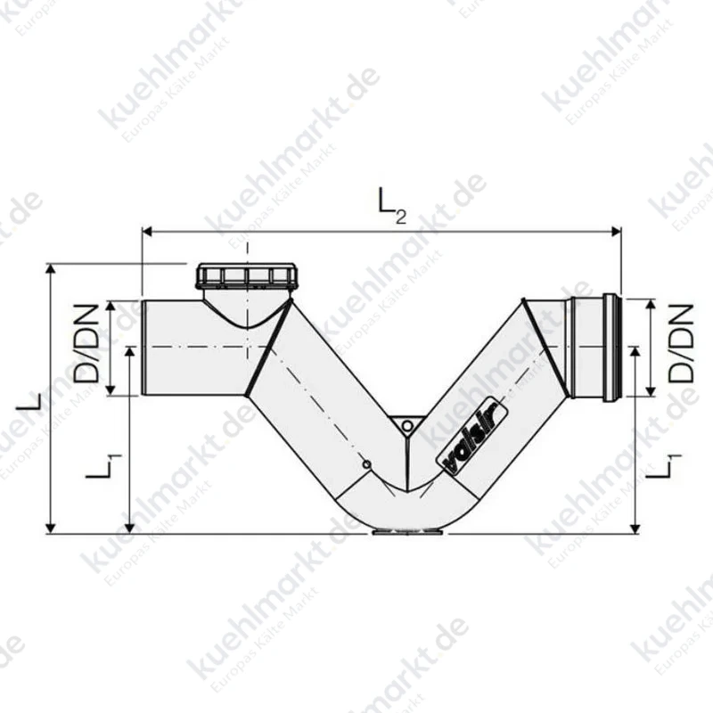 Valsir PP3 Florence Siphon für Abflussrohre in PPD 125 mm L 346 mm VS0533125