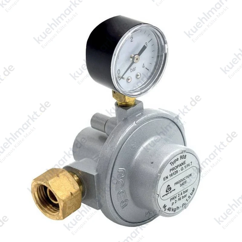 Ferrari Gas Hochdruck-Druckminderer erster Stufe mit Manometer 40 kg 010800