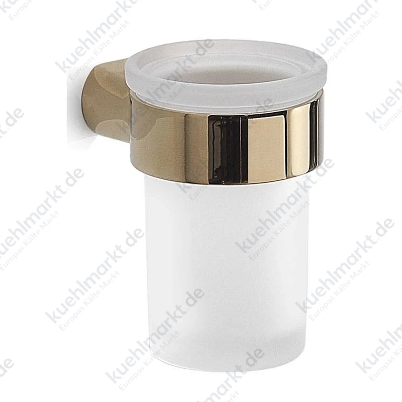 Gedy Pirenei Zahnputzbecher Wandmontage Glas poliertes gold PI10-87