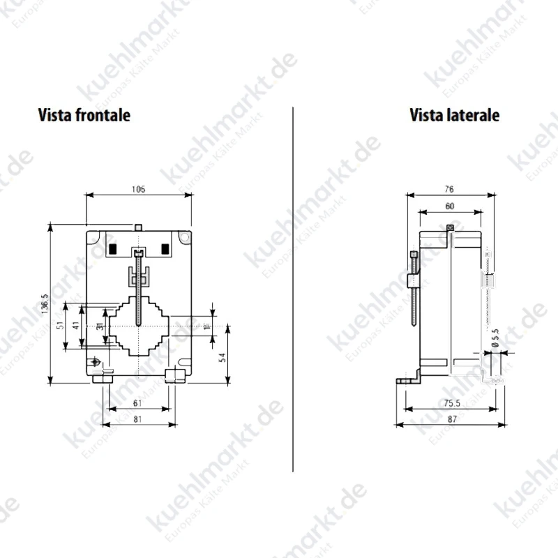 Vemer TUC60 Stabstromwandler 800/5A Leistung D51 VM734100