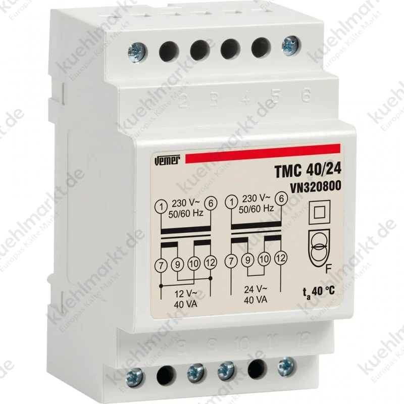 Modularer Transformator Vemer TMC 40VA 230/12/24V 3 Module VN320800