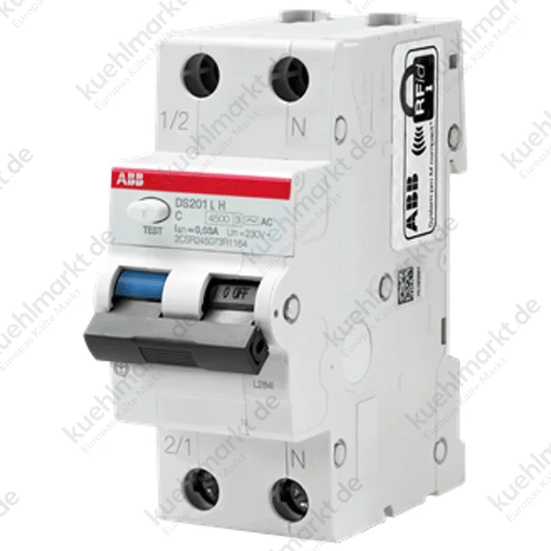 Abb Fehlerstromschutzschalter 25A 1P+N 30mA C 4,5 kA AC 2M DS201LHC25AC30