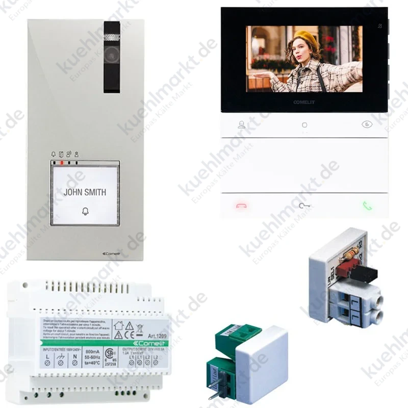 Comelit People und Quadra Videosprechanlage-Kit für Einfamilienhaus 2-Draht PL8461V