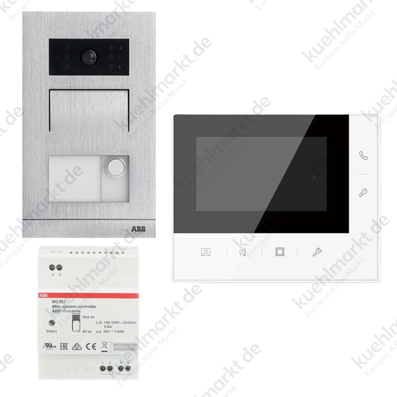 Abb Videosprechanlage-Kit für Einfamilienhaus 2-Draht mit Freisprechmonitor und Türstation