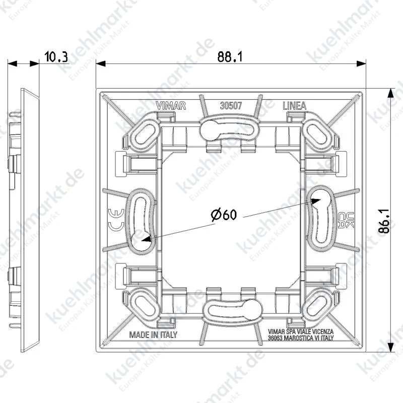 Vimar Linea Rahmen 2 Module für Funksteuerung Schwarz 30507.G