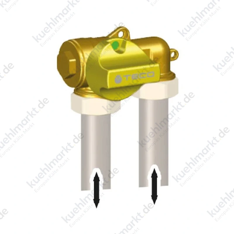 Teco Gas-Absperrhahn Einbau K2.1 Anschluss U K201BC10100