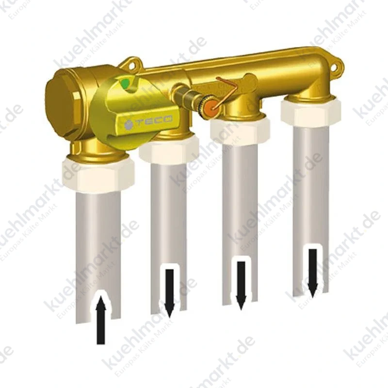 Teco Gasverteiler K2.4 mit Absperrung 3 Wege 3/4 K204DC10100