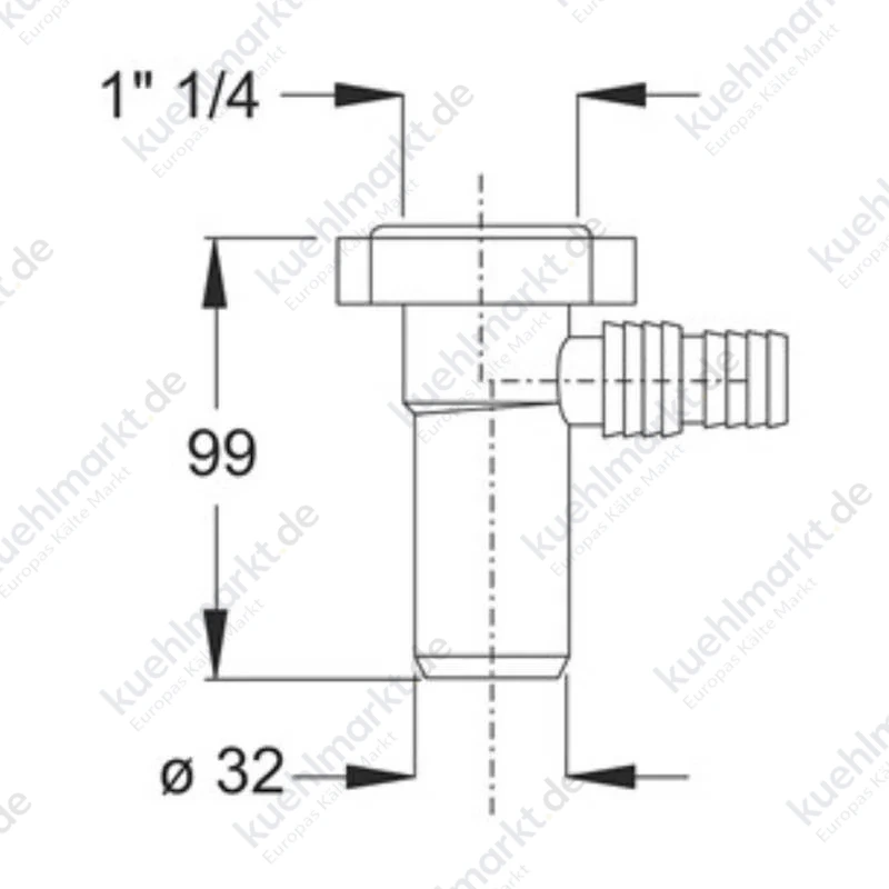Bonomini Anschluss für Siphons mit Dichtung 1 1/4 D 32 mm 1822AR54B0