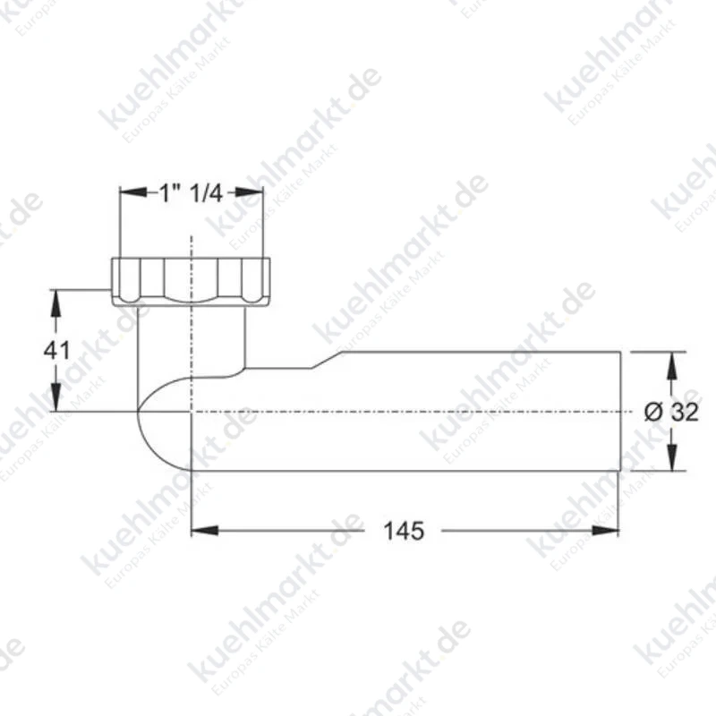 Bonomini Bogenschweißbolzen für Ablauf 1 1/4 D 40 mm 6340OT54B9