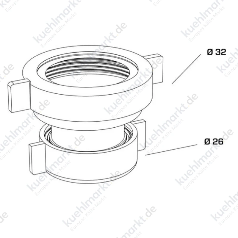 Bonomini Reduziermuffe für Verbindung zwischen Rohren I/I 32-26 mm 9020RD54B0