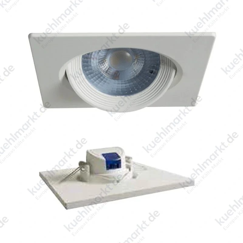 Duralamp viereckiger LED-Einbaustrahler 7W 3000K 40° weiß D307QW