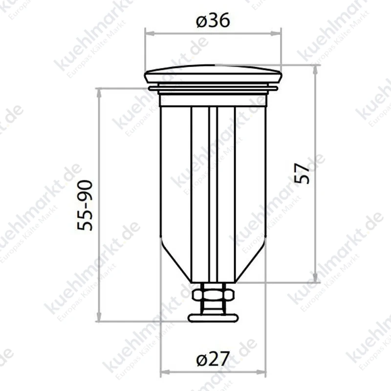 Cgs 1 Zoll Stahl bedeckt Polypropylen Abfluss-Stopfen T002P.01