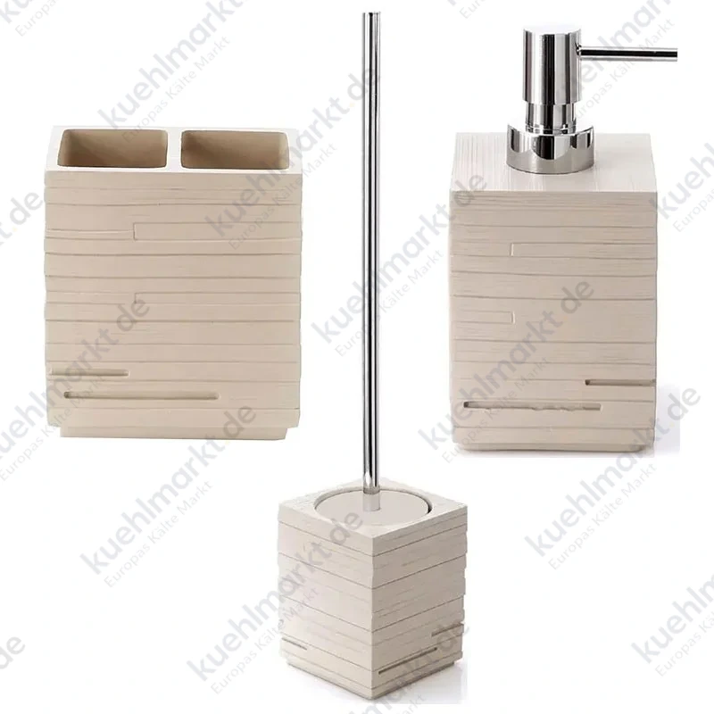 Gedy Quadrotto Bad-Accessoire-Set graubeige QU33-81-98