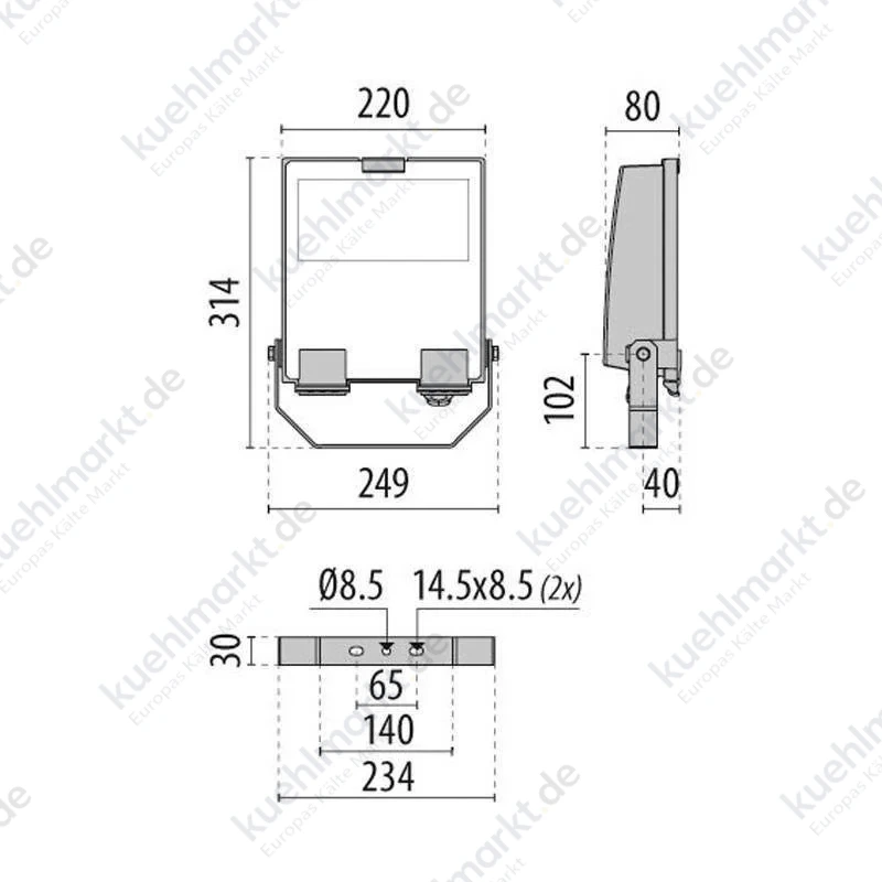 Performance Lighting Guell Led Flutlicht 1+ S/W 51W 5000K Symmetric LTF1123FS850