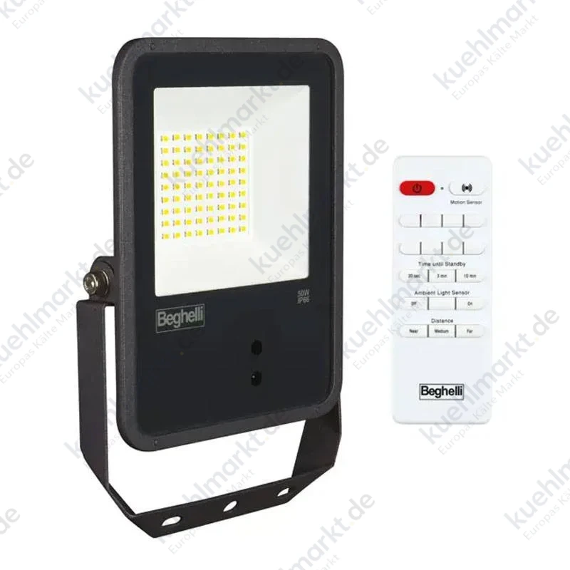 Beghelli LED-Flutlicht Floodlight FL 50W 3000K mit Sensor 86168