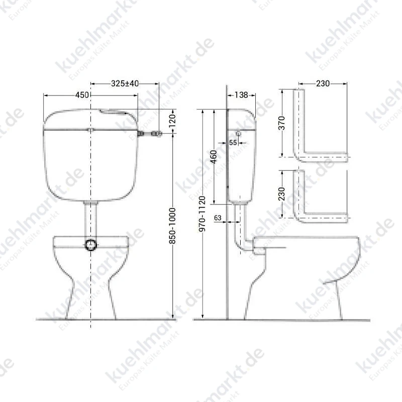 Todini Acquabox Dual Externer Spülkasten 3-6/9L Seiteneinstieg 15.02L/A
