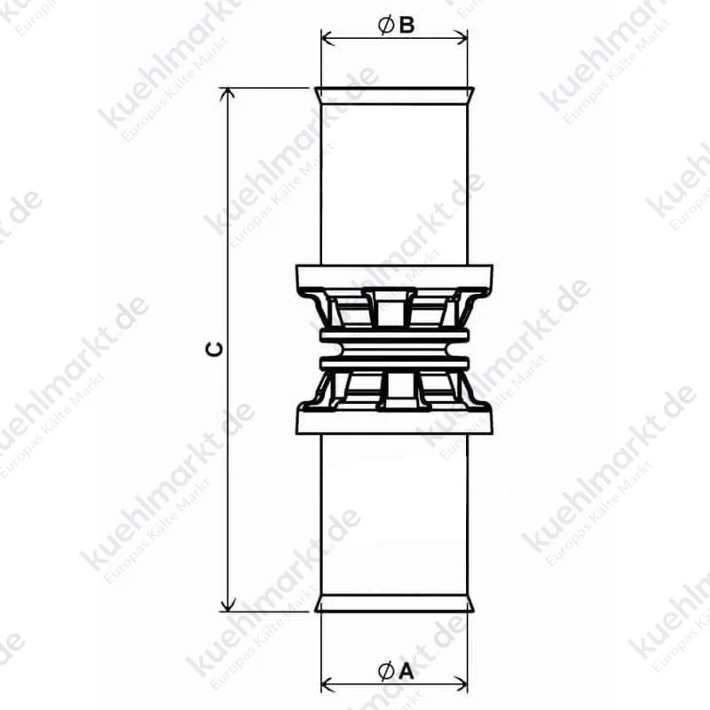Ape gerade Hülse Durchmesser 32 mm aus Messing ARL1200440
