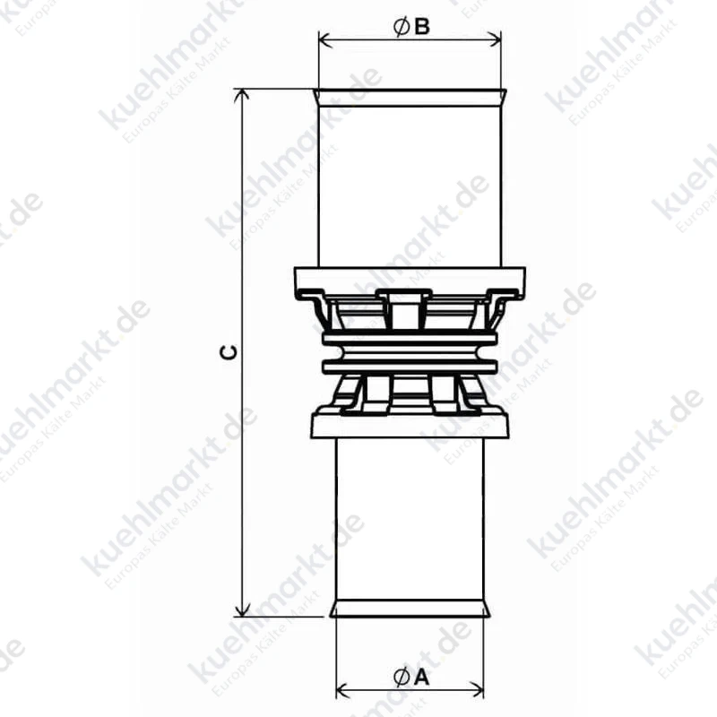 Ape gerade Hülse Durchmesser 50x32 mm aus Messing ARL1300640