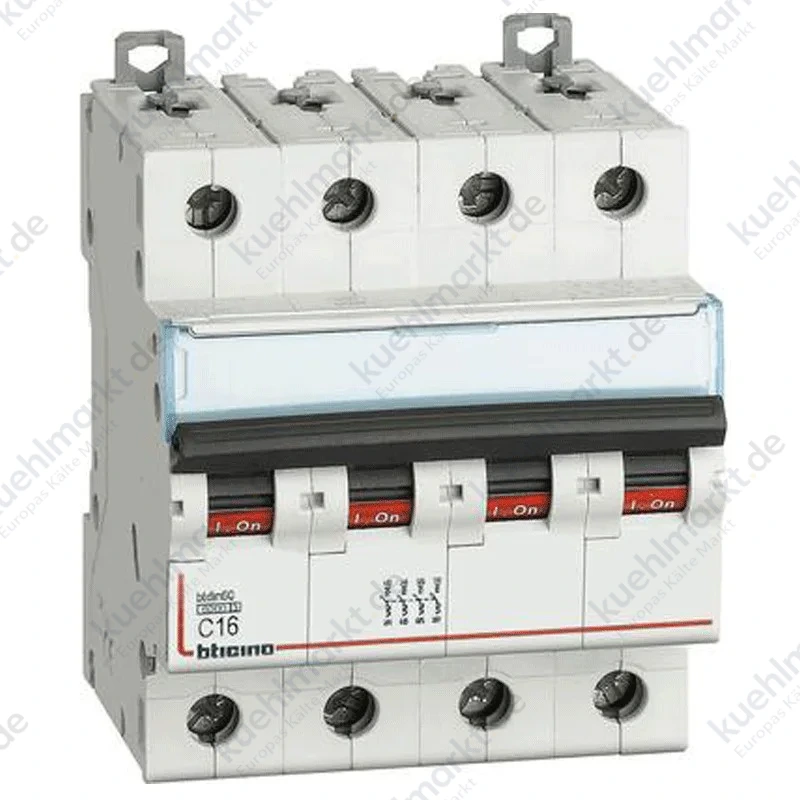 Bticino LS-Schalter 4-polig 16A 6kA Kurve C FN84C16