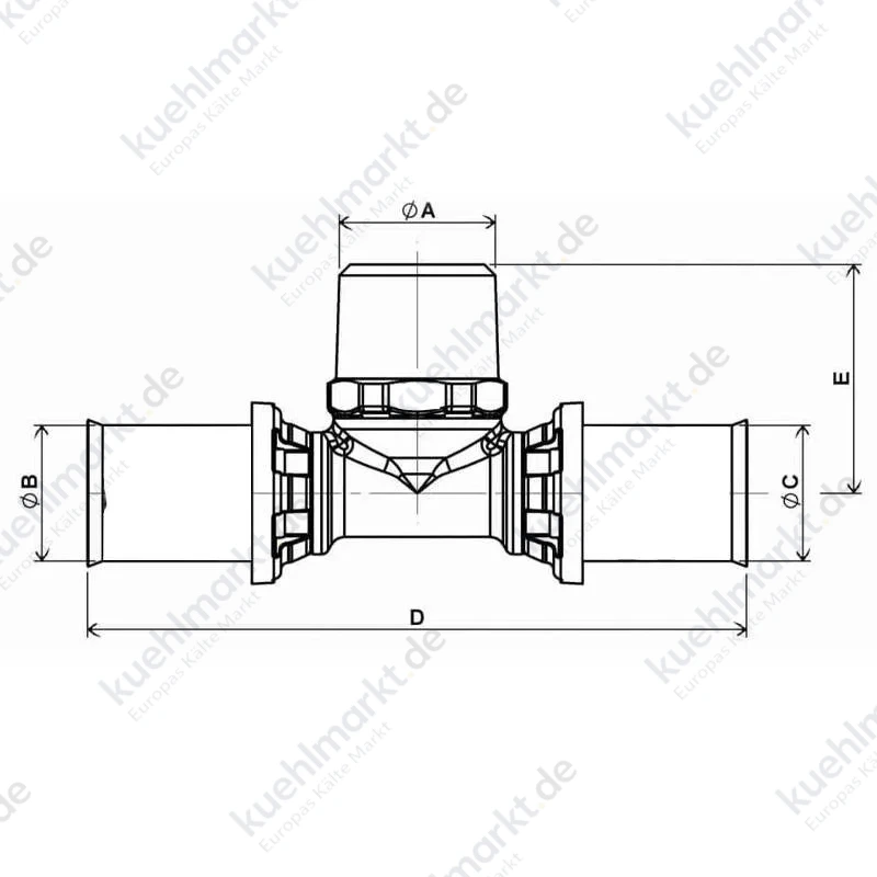 Ape T-Stück A 3/4 x 26 mm Messing ARL2004303
