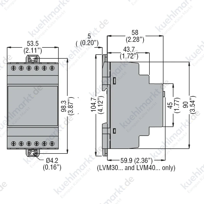 Lovato Umschaltrelais 2 Ausgänge AC 24VAC Stromversorgung LVMP10A024
