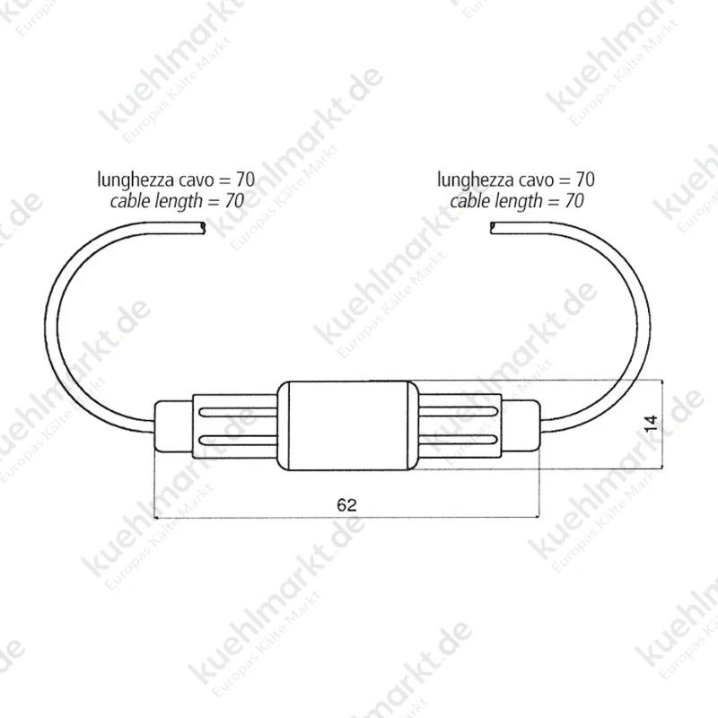 Italweber fliegende Sicherungshalter mit 1,5 mmq Kabeln 0900170