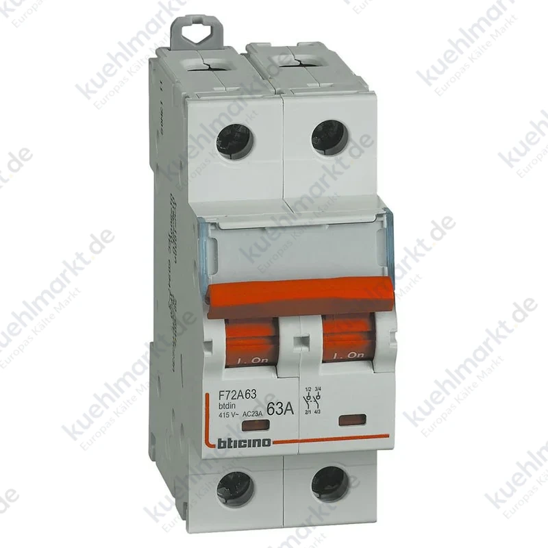 Bticino modularer Lasttrennschalter 2P 63A 400Vac 2 Module IP20 F72A63