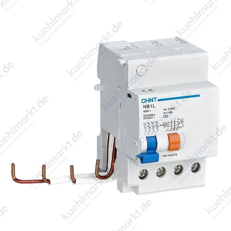 Chint FI-Block NB1L-40 40A 30MA Typ AC 4P 3 Module 198389