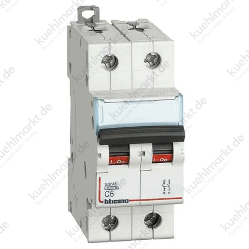 Bticino LS-Schalter 1P+N 6A 2 Module FA81NC6